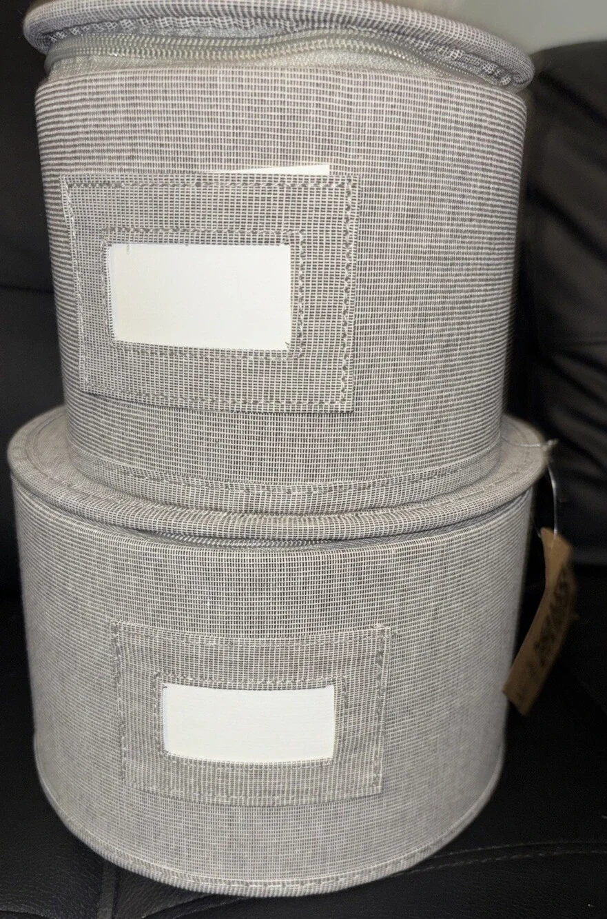 Plate Storage Gray Twill Hard Shell Set Of 2
